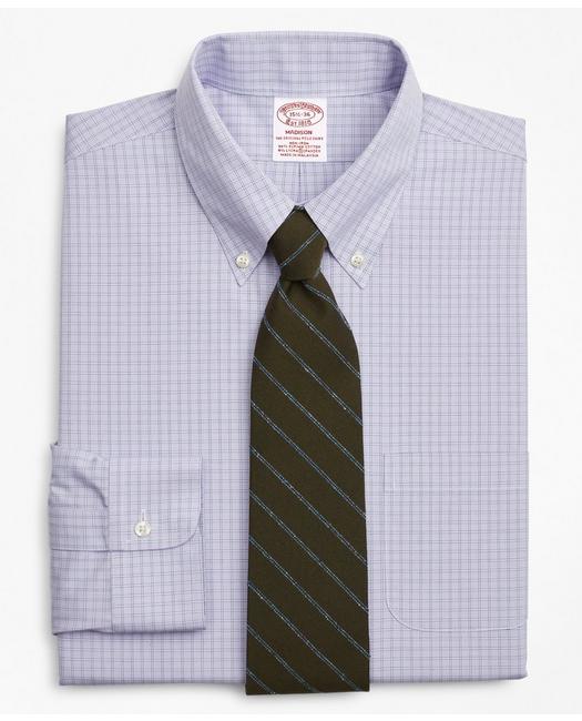 Brooks Brothers Men's Stretch Madison Relaxed-Fit Dress Shirt Purple