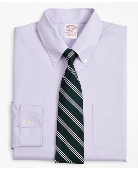 Brooks Brothers Men's Stretch Madison Relaxed-Fit Dress Shirt Lavender