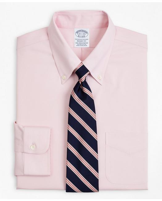 Brooks Brothers Men's Stretch Regent Regular-Fit Dress Shirt Pink