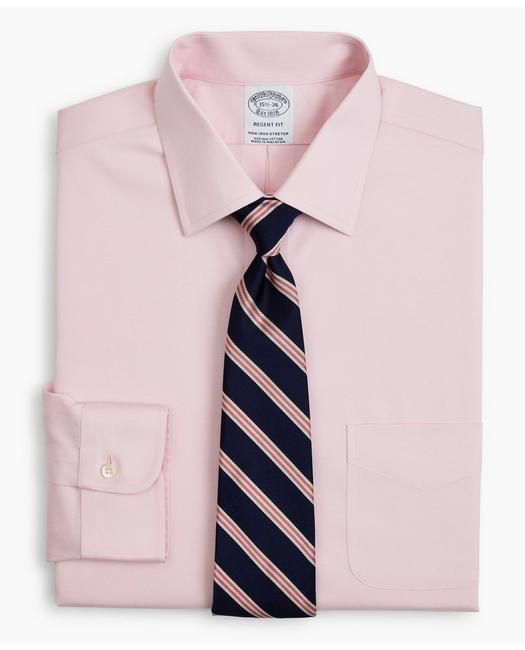 Brooks Brothers Men's Stretch Regent Regular-Fit Dress Shirt Pink