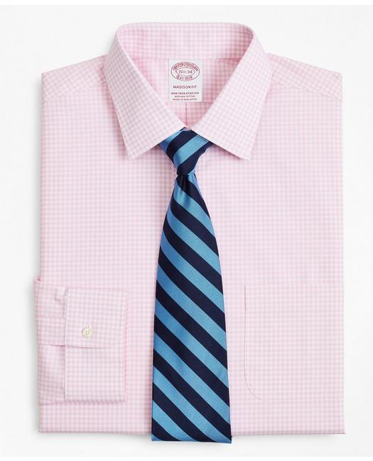 Brooks Brothers Men's Stretch Madison Relaxed-Fit Dress Shirt Pink