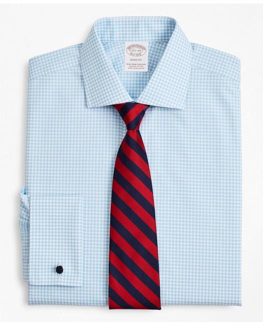 Brooks Brothers Men's Stretch Soho Extra-Slim-Fit Dress Shirt Light Blue