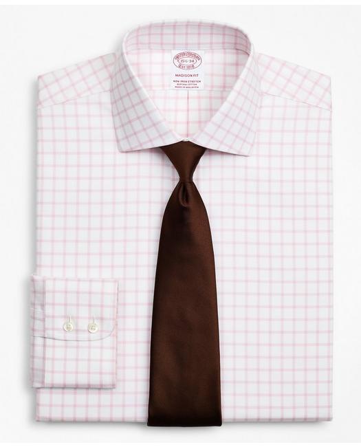 Brooks Brothers Men's Stretch Madison Relaxed-Fit Dress Shirt Pink