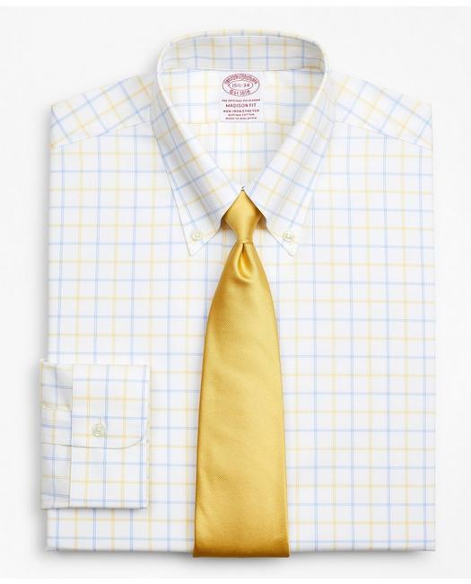 Brooks Brothers Men's Stretch Madison Relaxed-Fit Dress Shirt Yellow