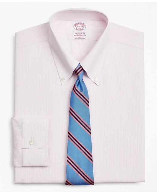 Brooks Brothers Men's Stretch Madison Relaxed-Fit Dress Shirt Pink