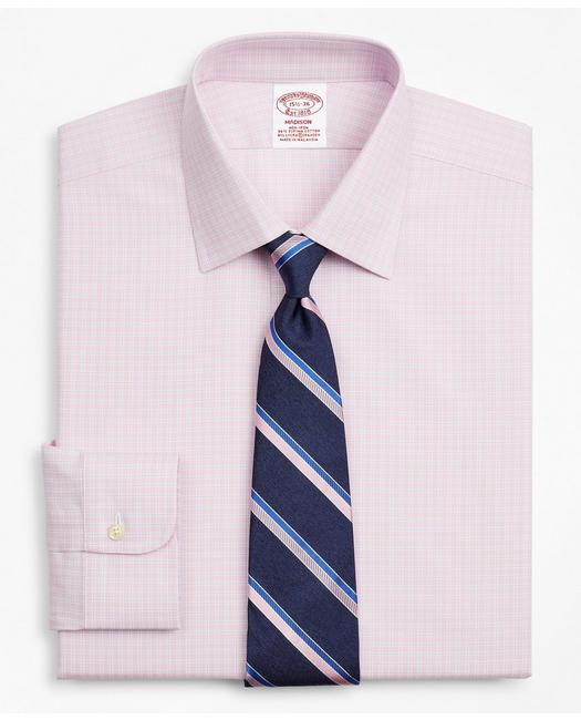 Brooks Brothers Men's Stretch Madison Relaxed-Fit Dress Shirt Pink