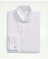 Brooks Brothers Men's Ten-Pleat Broadcloth English Collar Tuxedo Shirt White