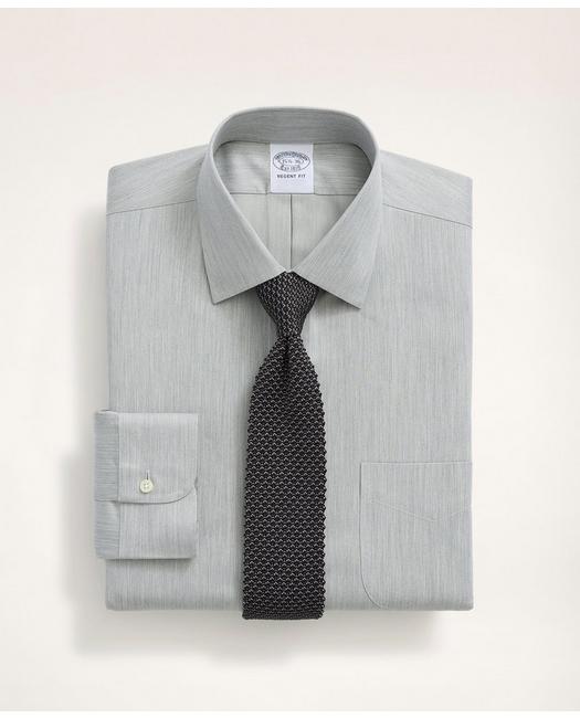 Brooks Brothers Men's Stretch Regent Regular-Fit Dress Shirt Grey