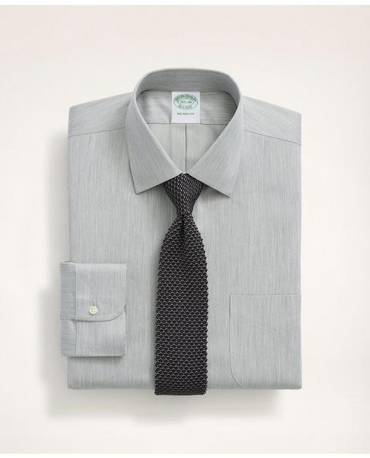 Brooks Brothers Men's Stretch Milano Slim-Fit Dress Shirt Grey