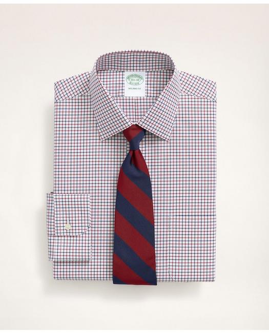 Brooks Brothers Men's Stretch Milano Slim-Fit Dress Shirt Red