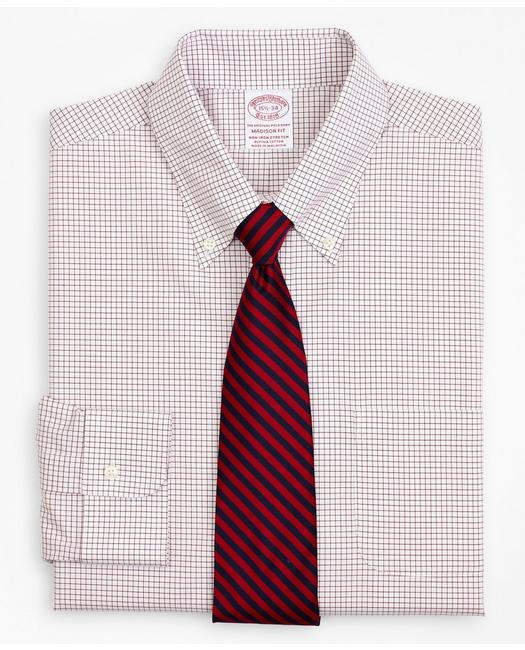 Brooks Brothers Men's Stretch Madison Relaxed-Fit Dress Shirt Red