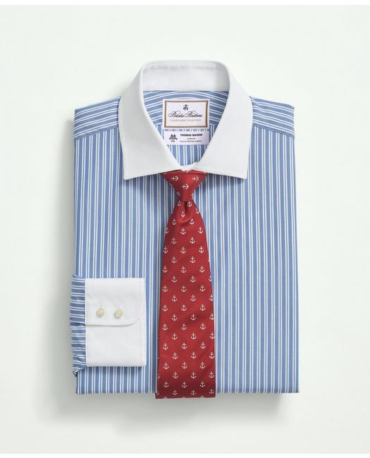 Brooks Brothers Men's X Thomas Mason Cotton Poplin English Collar Blue