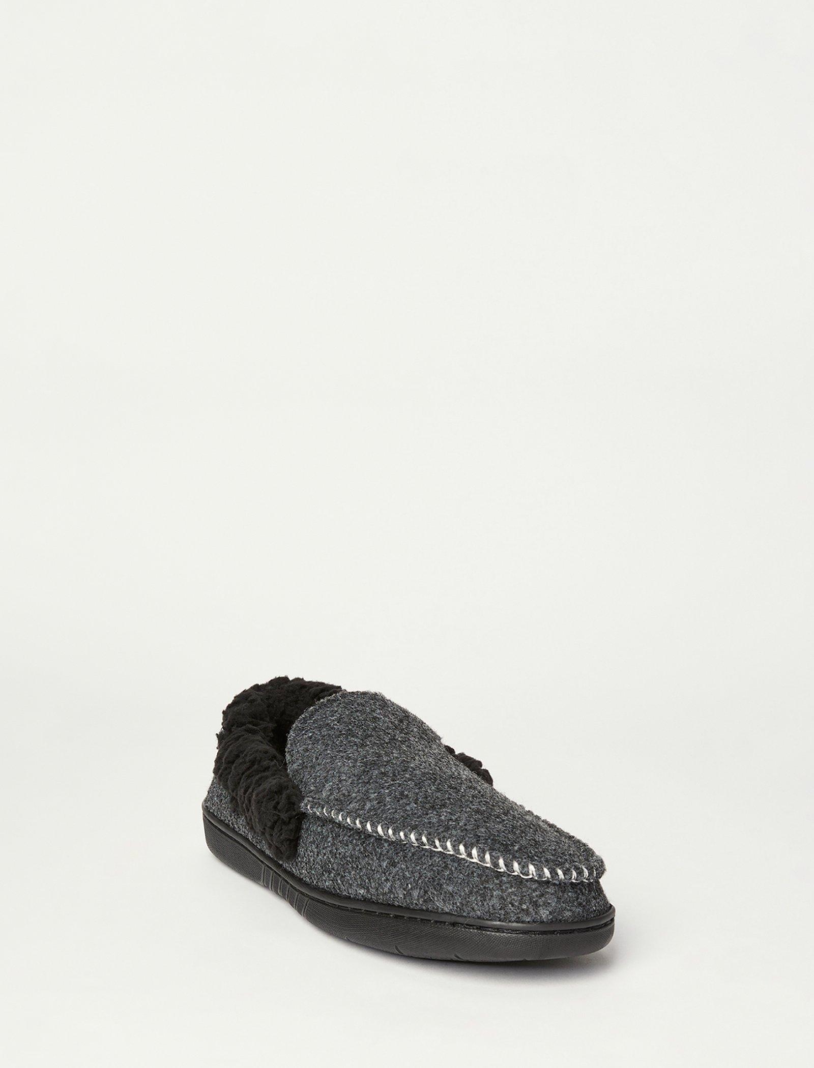 Lucky Brand Men's Faux Wool Sherpa Lined Slipper Black