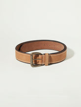 Lucky Brand Men's Leather And Denim Detail Belt - Men's Accessories Belts Medium Brown