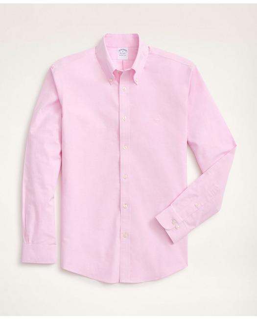Brooks Brothers Men's Stretch Regent Regular-Fit Sport Shirt Pink