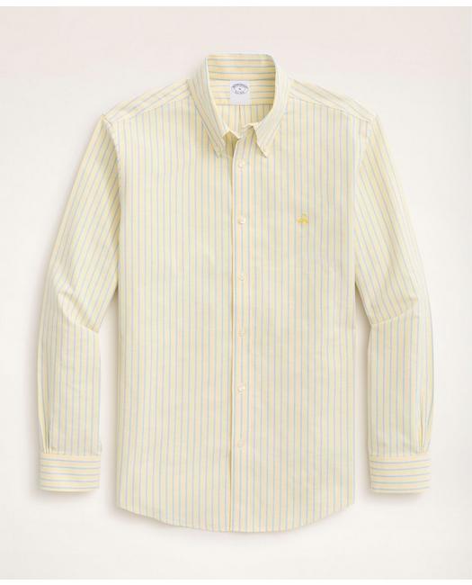 Brooks Brothers Men's Stretch Regent Regular-Fit Stretch Sport Shirt Yellow