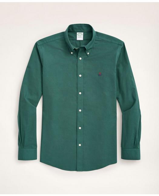 Brooks Brothers Men's Stretch Milano Slim-Fit Sport Shirt Green