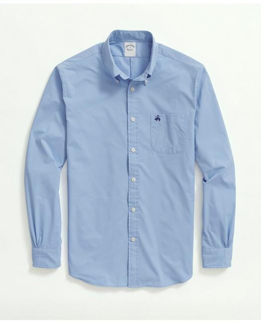 Brooks Brothers Men's Stretch Performance Series Sport Shirt Light Blue