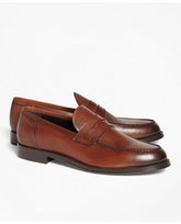 Brooks Brothers Men's 1818 Footwear Leather Penny Loafers Cognac