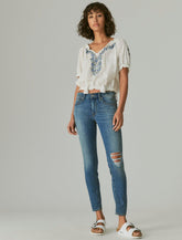 Lucky Brand Mid Rise Ava Super Skinny Destruct Park Royal