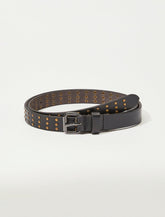 Lucky Brand Mini Studded Skinny Belt Black