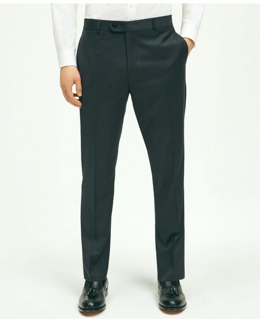 Brooks Brothers Men's Classic Fit Wool 1818 Dress Pants Charcoal