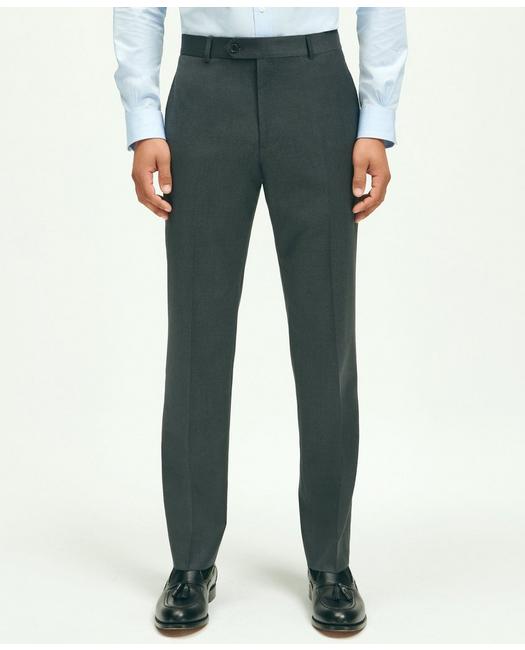 Brooks Brothers Men's Slim Fit Wool 1818 Dress Pants Grey
