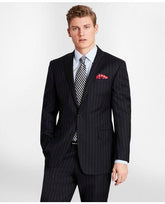 Brooks Brothers Men's Milano-Fit Bead-Stripe Twill Suit Jacket Navy