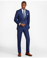 Brooks Brothers Men's Milano Fit Sharkskin 1818 Suit Blue