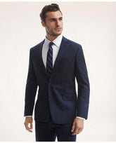 Brooks Brothers Men's Regent Fit Check 1818 Suit Navy/Blue