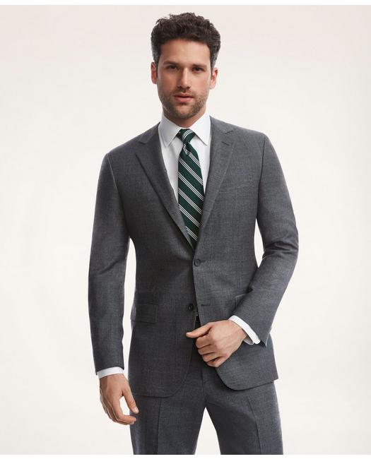 Brooks Brothers Men's Madison Fit Mini-Houndstooth 1818 Suit Grey