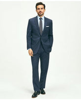 Brooks Brothers Men's Traditional Fit Wool Checked 1818 Suit Navy