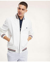 Brooks Brothers Men's Stretch Cotton Tennis Bomber Jacket White