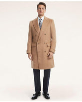 Brooks Brothers Men's Camel Hair Peak Lapel Coat Brown