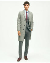 Brooks Brothers Men's Wool Harris Tweed Herringbone 1818 Topcoat Grey