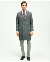 Brooks Brothers Men's Wool Blend Double-Faced Glen Plaid Overcoat Grey