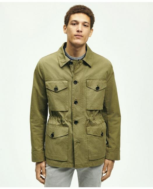 Brooks Brothers Men's Ripstop Field Jacket Medium Green