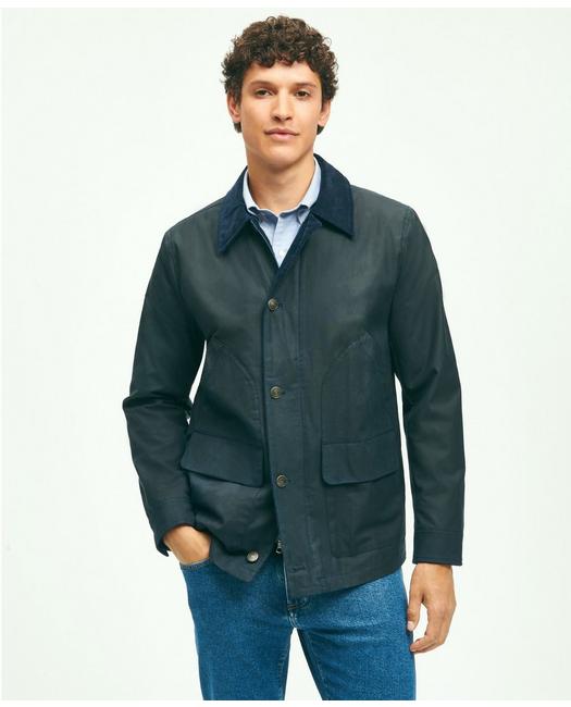 Brooks Brothers Men's Cotton Waxed Chore Jacket Dark Blue