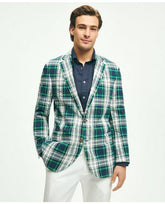 Brooks Brothers Men's Regent Classic-Fit Cotton Seersucker Madras Plaid Sport Coat Green