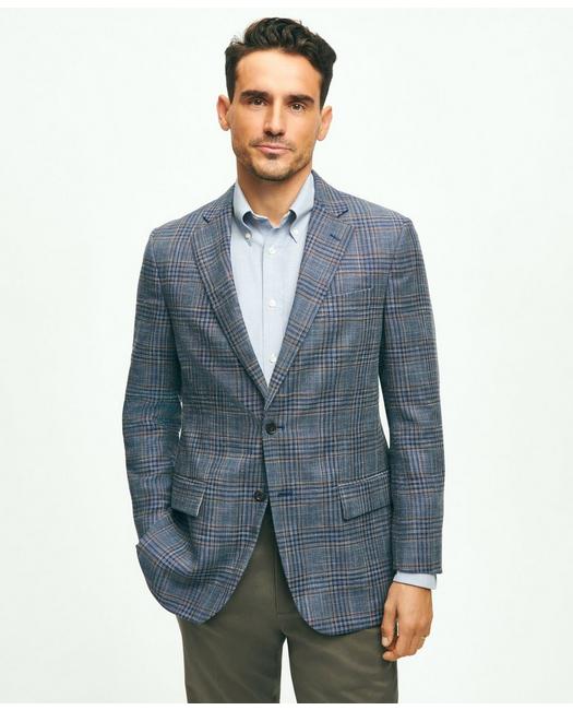 Brooks Brothers Men's Madison Traditional-Fit Hopsack Check Sport Coat Blue