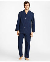 Brooks Brothers Men's Seersucker Tonal Stripe Pajamas Navy