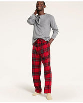 Brooks Brothers Men's Open Plaid Flannel Lounge Pants Red