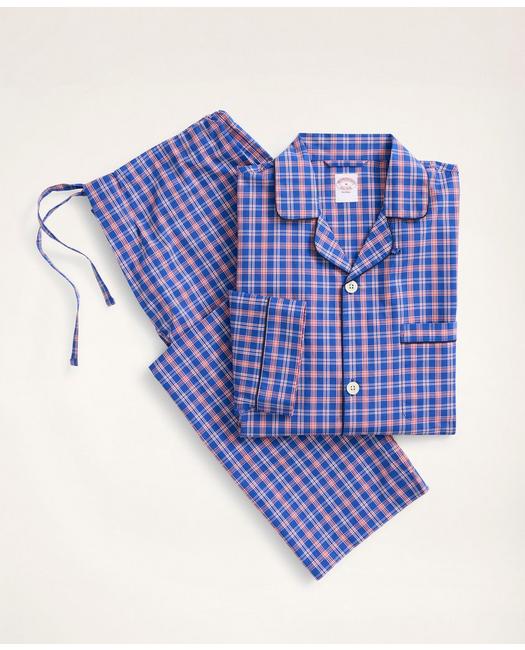 Brooks Brothers Men's Check Pajamas Blue