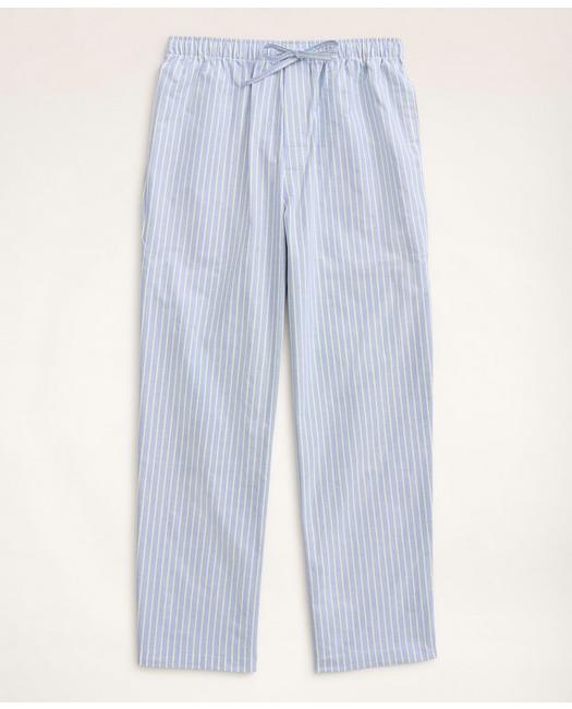 Brooks Brothers Men's Cotton Oxford Stripe Lounge Pants Blue