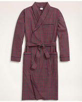 Brooks Brothers Men's Cotton Broadcloth Tartan Robe Red