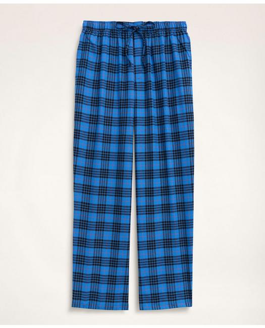 Brooks Brothers Men's Cotton Flannel Tartan Lounge Pants Blue