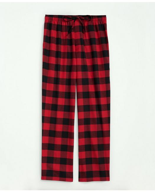 Brooks Brothers Men's Cotton Flannel Buffalo Plaid Lounge Pants Red