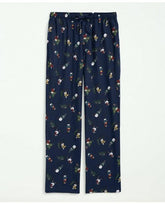 Brooks Brothers Men's Cotton Flannel Holiday Henry Lounge Pants Navy