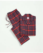 Brooks Brothers Men's Cotton Flannel Plaid Pajamas Red