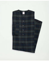 Brooks Brothers Men's Cotton Flannel Tartan Nightshirt Navy